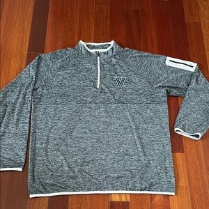 Villanova Quarter-Zip Pullover - Navy Blue and White.